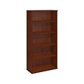 Bush Business Furniture Series C 5-Shelf 72.875H Laminated Wood Bookcase, Hansen Cherry (WC24414)