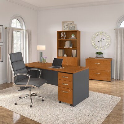 Bush Business Furniture Westfield 72"W Office Desk, Natural Cherry/Graphite Gray (WC72436)