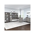 Bush Furniture Somerset 72W L-Shaped Desk with Hutch, Lateral File Cabinet and Bookcase, Platinum G