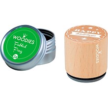 Woodies Stamp Kit, Happy Holidays, Green Ink (071814KIT)