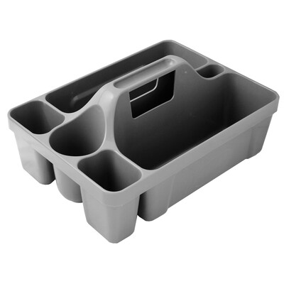 Libman Commercial 6-Compartment Cleaning Caddy, Gray Plastic (1225004)