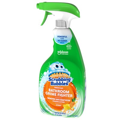 Scrubbing Bubbles Bathroom Grime Fighter Cleaner, Citrus, 32 Oz. (306111)