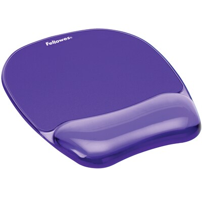 Fellowes Crystals Gel Mouse Pad/Wrist Rest Combo, Non-Skid Base, Purple (91441)