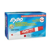 Expo Dry Erase Markers, Chisel Tip, Red, 12/Pack (80002)