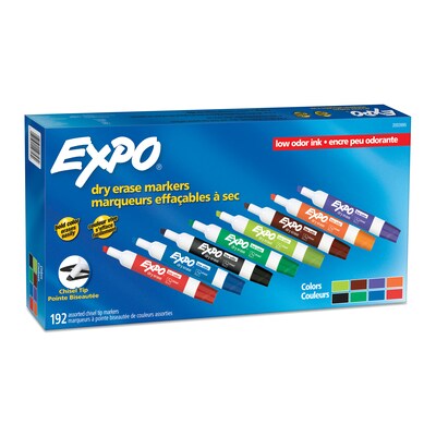 Expo Dry Erase Markers, Chisel Tip, Assorted, 192/Pack (2003995)