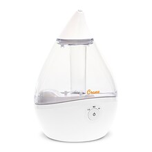 Crane Droplet Ultrasonic Cool Mist Humidifier, 0.5 Gal., Clear/White (EE-5302CW)