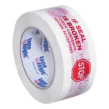 Tape Logic™ 2 Pre Printed Stop If Seal Is Broken Carton Sealing Tape, Red On White, 6/Pack