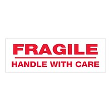 Tape Logic® Pre-Printed Carton Sealing Tape, Fragile Handle With Care, 2.2 Mil, 2 x 110 yds., Red
