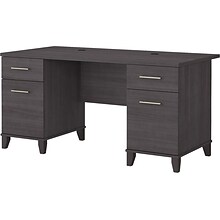 Bush Furniture Somerset 60W Office Desk with Drawers, Storm Gray/White (WC81528K)