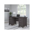 Bush Furniture Somerset 60W Office Desk with Drawers, Storm Gray/White (WC81528K)