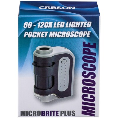 Carson Optical MicroBrite Plus 60x–120x LED Pocket Microscope, (MM-300)