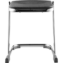 NPS® 6600 Series Elephant Z-Stool 18 Blow Molded Heavy Duty Chrome Plated Steel Stool, Black