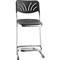 National Public Seating® 22 6600 Series Blow Molded Polypropylene Z-Stool with Backrest, Black, 3/P