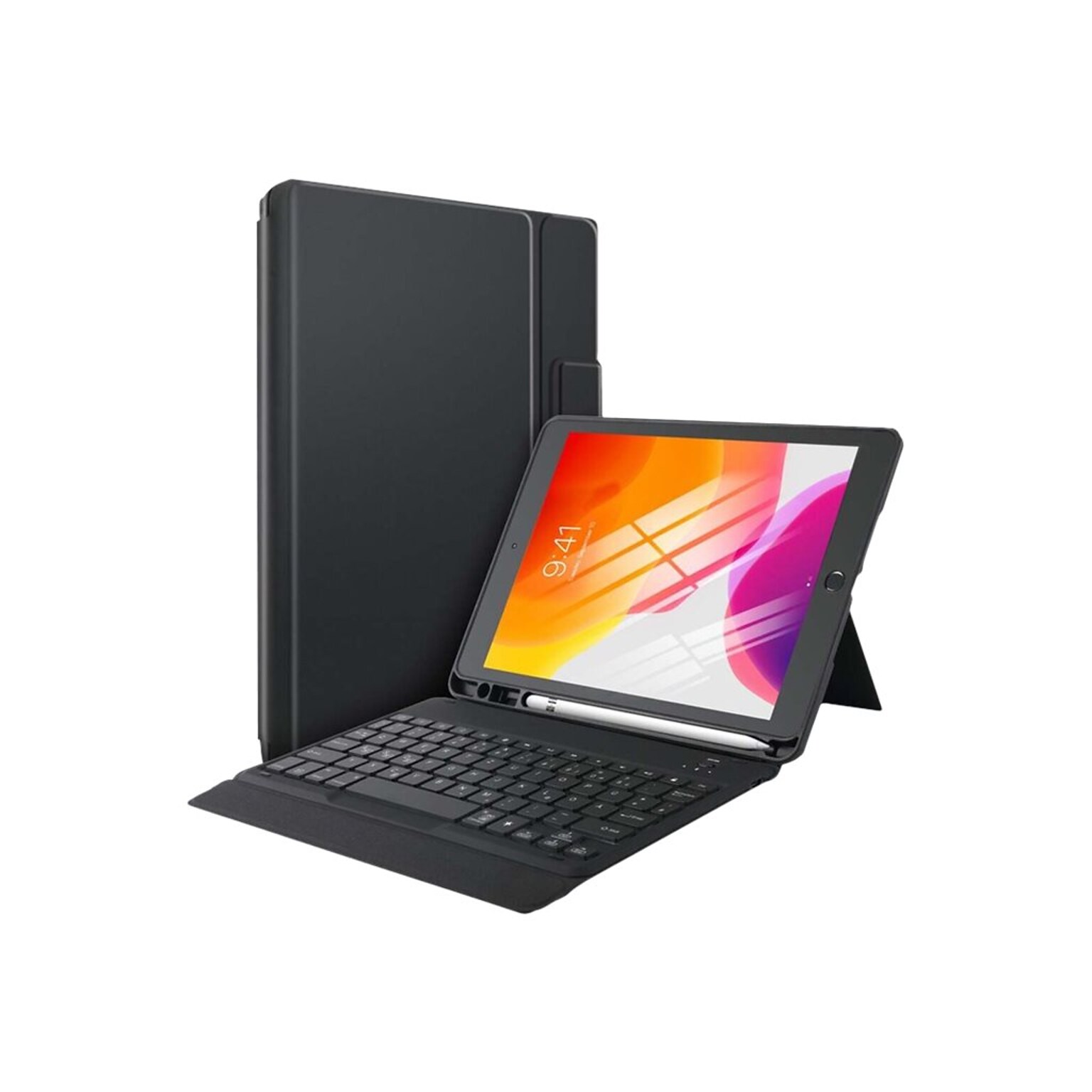 CODi Bluetooth Keyboard PU Leather/TPU/ABS Plastic Case for 10.2 Apple iPad Gen 7/8/9, Black  (C30708511)