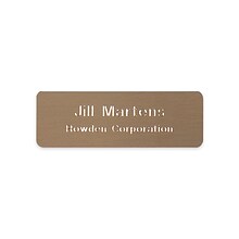 Custom Gold Metal ID Plate, 1 x 3