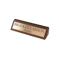 Custom Laser Engraved Name Plate Gold Inlay Walnut Desk Bar, 2-1/2 x 8-1/2