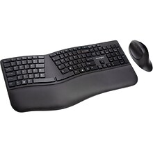 Kensington Pro Fit K75406US Wireless Ergonomic Keyboard and Mouse Combo, Black