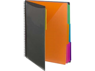 Smead Poly Project Letter Size Solid Cover Presentation Book, Gray/Bright Colors (89207)