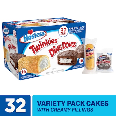 Hostess Variety Snack Cakes, 1.31 oz., 32/Box (220-01110)