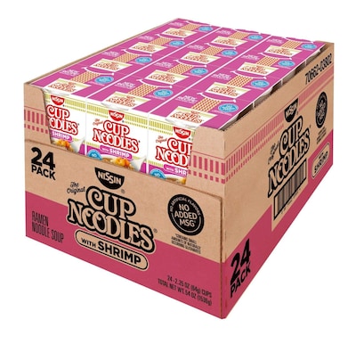 Nissin Cup Noodles with Shrimp, 2.25 oz., 24/Box (03802)