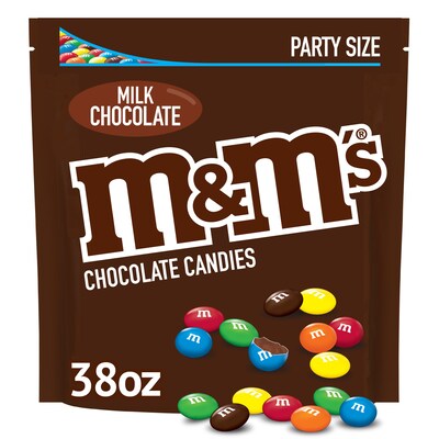 M&M's Party Size Milk Chocolate Candy Pieces, 38 oz. (MMM55114)