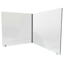 Ghent Freestanding Desktop Divider, 24H x 24W, Clear Acrylic (DPSC2424-2S-24)