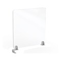 MooreCo Center Clamp Mount Desktop Divider, 24H x 23W, Clear Acrylic (45262)