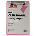 JAM Paper Plastic Clipboard, Memo Size, Pink (331CPMPI)