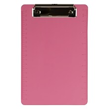JAM Paper Plastic Clipboard, Memo Size, Pink, 12/Pack (331CPMPIA)