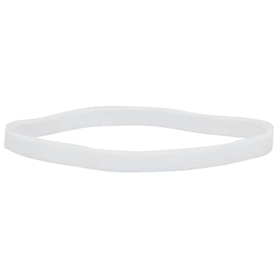 JAM Paper Colored Multi-Purpose #64 Rubber Bands, 3.5" x 0.25", Latex Free, White, 100/Pack (33364RBWH)