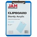 JAM Paper Plastic Clipboard, Letter Size, Blue, 12/Pack (340926882AZ)