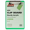 JAM Paper Plastic Clipboard, Memo Size, Green, 12/Pack (331CPMGRA)