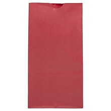 JAM Paper Kraft Lunch Bags, Medium, 9.75 x 5 x 3, Red, Bulk 500 Bags/Box (691KRREB)