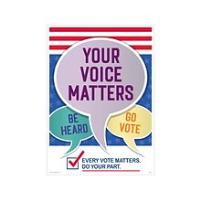 ComplyRight Your Voice Matters. Be Heard. Go Vote. Workplace Policies Posters, 3/Pack (A2023PK3)