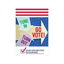 ComplyRight Tune In. Turn Out. Go Vote! Workplace Policies Posters, 3/Pack (A2025PK3)