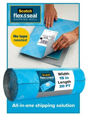 Scotch™ Flex & Seal Shipping Roll Self-Sealing Padded Mailer, 15 x 20, Blue (FS-1520)