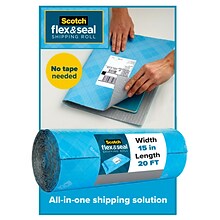 Scotch™ Flex & Seal Shipping Roll Self-Sealing Padded Mailer, 15 x 20, Blue (FS-1520)