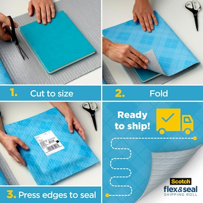 Scotch™ Flex & Seal Shipping Roll Self-Sealing Padded Mailer, 15" x 20', Blue (FS-1520)