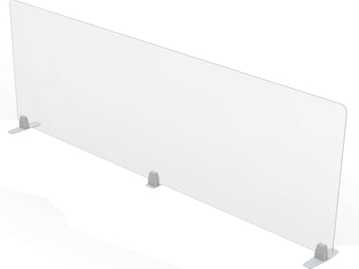 MooreCo Freestanding Desktop Divider, 24H x 72W, Clear Acrylic (45266)