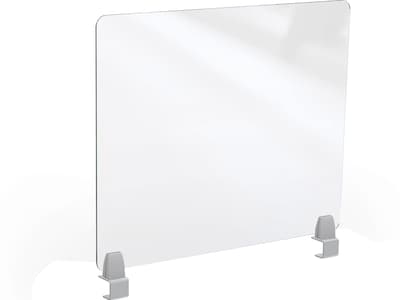 MooreCo Edge Clamp Mount Desktop Divider, 24H x 29W, Clear Acrylic (45259)