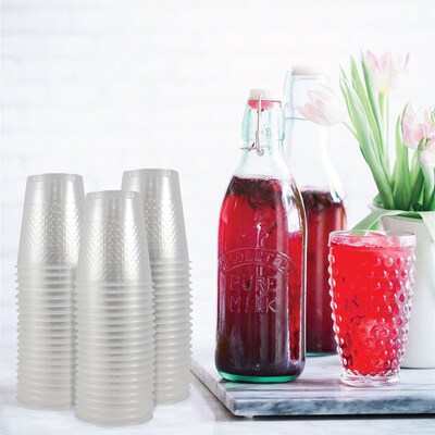 JAM Paper Plastic Party Cups, 12 oz, Clear, 20 Glasses/Pack (255529346)