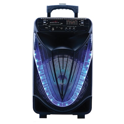 Naxa NDS-1233 Bluetooth Portable 12-Inch Party Speaker with Disco Light, Black