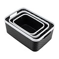 Advantus Nantucket Weave Bins, Black/White, 3/Pack (39220)