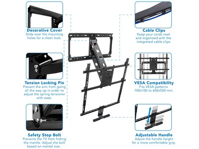 Mount-It! Articulating Wall TV Mount for 42" to 80" TVs (MI-384)