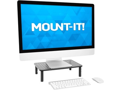 Mount-It! Adjustable Monitor Stand, Up to 32, Black (MI-7363)