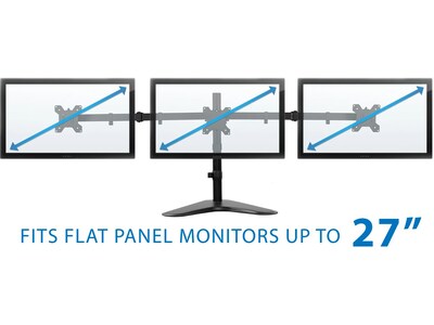 Mount-It! Adjustable Triple Monitor Stand, Up to 32", Black (MI-2789XL)
