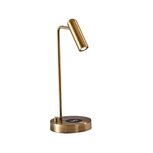 Adesso Kaye AdessoCharge LED Desk Lamp, 16.5, Antique Brass (3162-21)