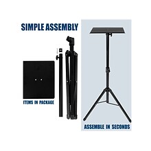 Mount-It! Steel Tripod Projector Stand, Black (MI-7977)