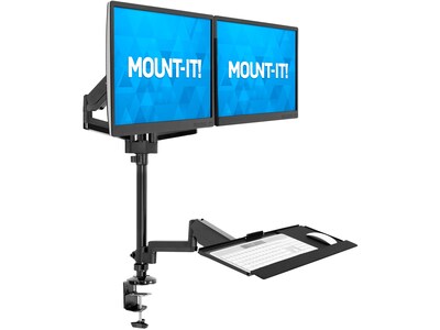 Mount-It! Adjustable Monitor Mount, Up to 32, Black (MI-7996)