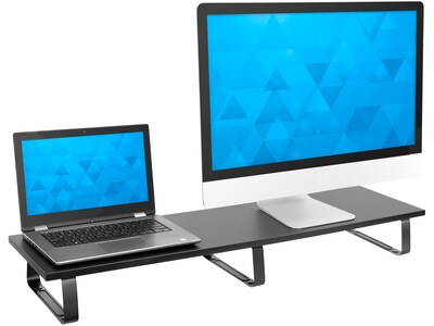Mount-It! Monitor Stand for Up to 2 Monitors, 39.4 Wide, Black (MI-7267)